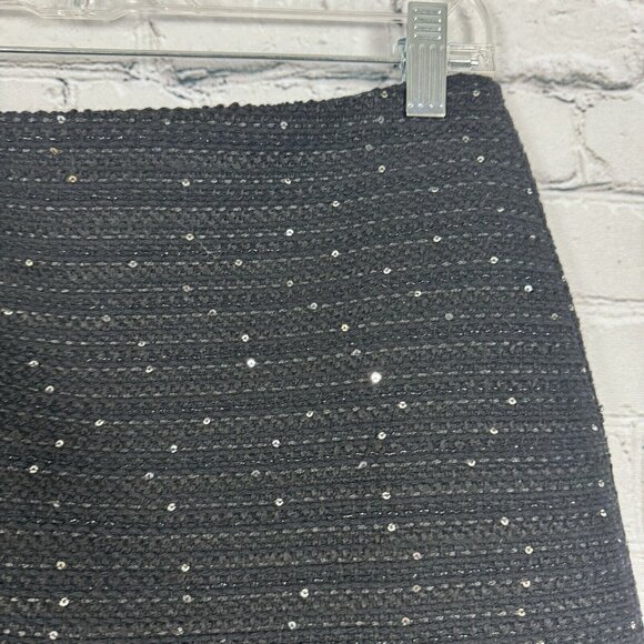 NWT J Crew Natasha A-Line Mini Skirt Sequin Tweed Black Women 4 Business Casual - Picture 3 of 10